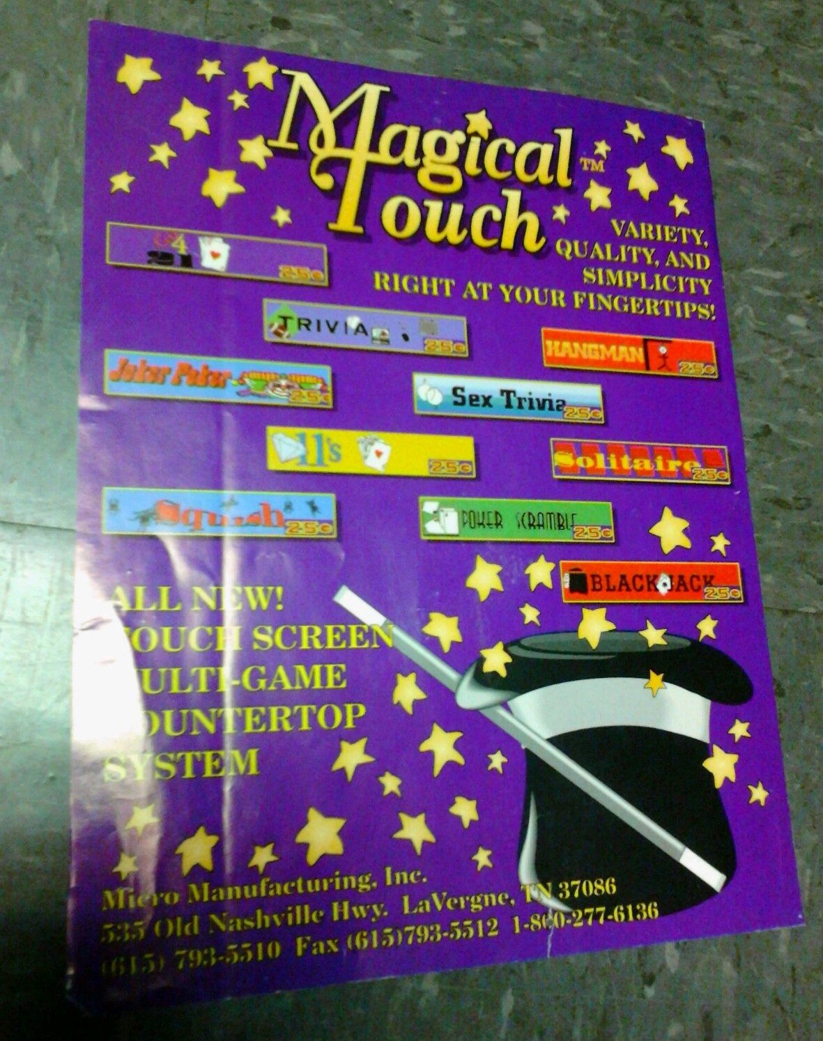 Miero MAGICAL TOUCH flyer- good original
