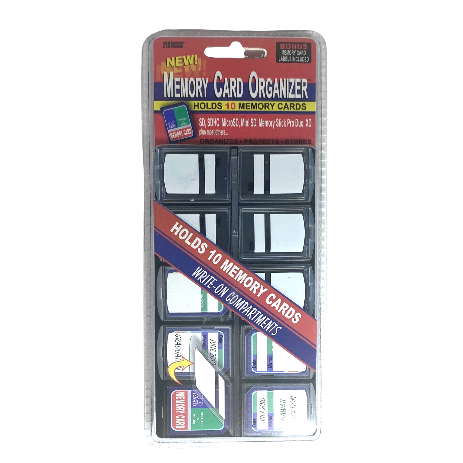 Pioneer Memory Card Organizer MCO-10  Holds 10 Cards SD  SDHC  MicroS  MiniSD