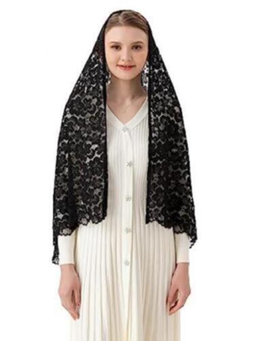 Women Rectangular Chapel Veil Scarf Catholic Church Veils Mantilla Wrap