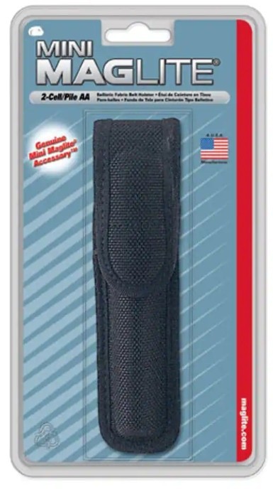 Maglite - AM2A056 AA Mini Black Nylon Full Flap Holster PN 108-000-448