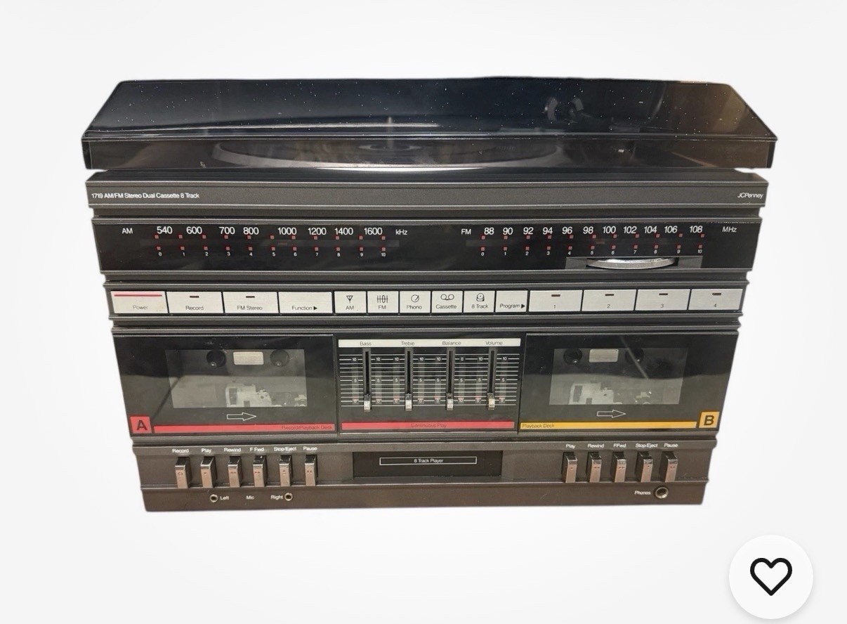 New NIB JC PENNEY 683-1719 AM/FM Stereo Record Casette Player Recorder 8-Track