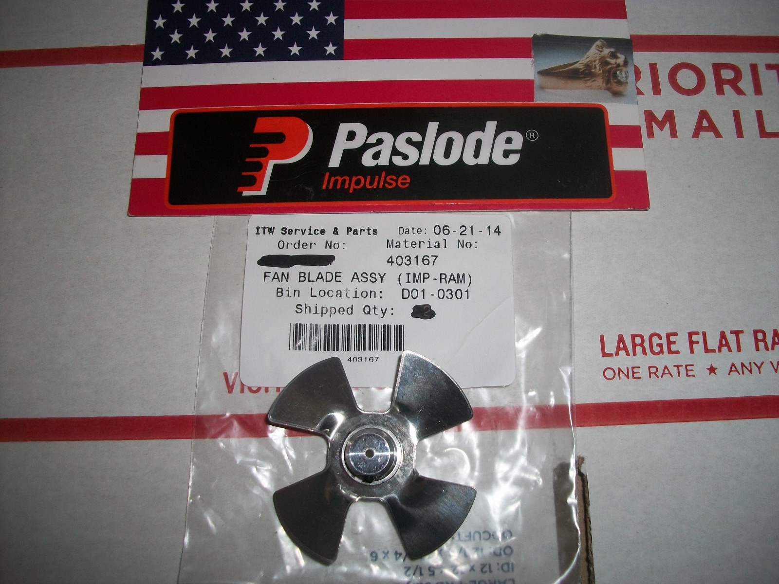 Paslode Part # 403167 Fan Blade ASSEMBLY