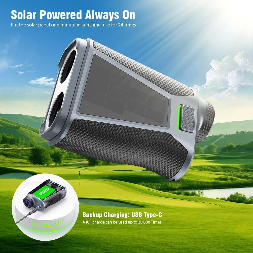 Solar Golf Laser Rangefinder 7X Magnify Slope Flag Pole Lock Vibration Magnet St