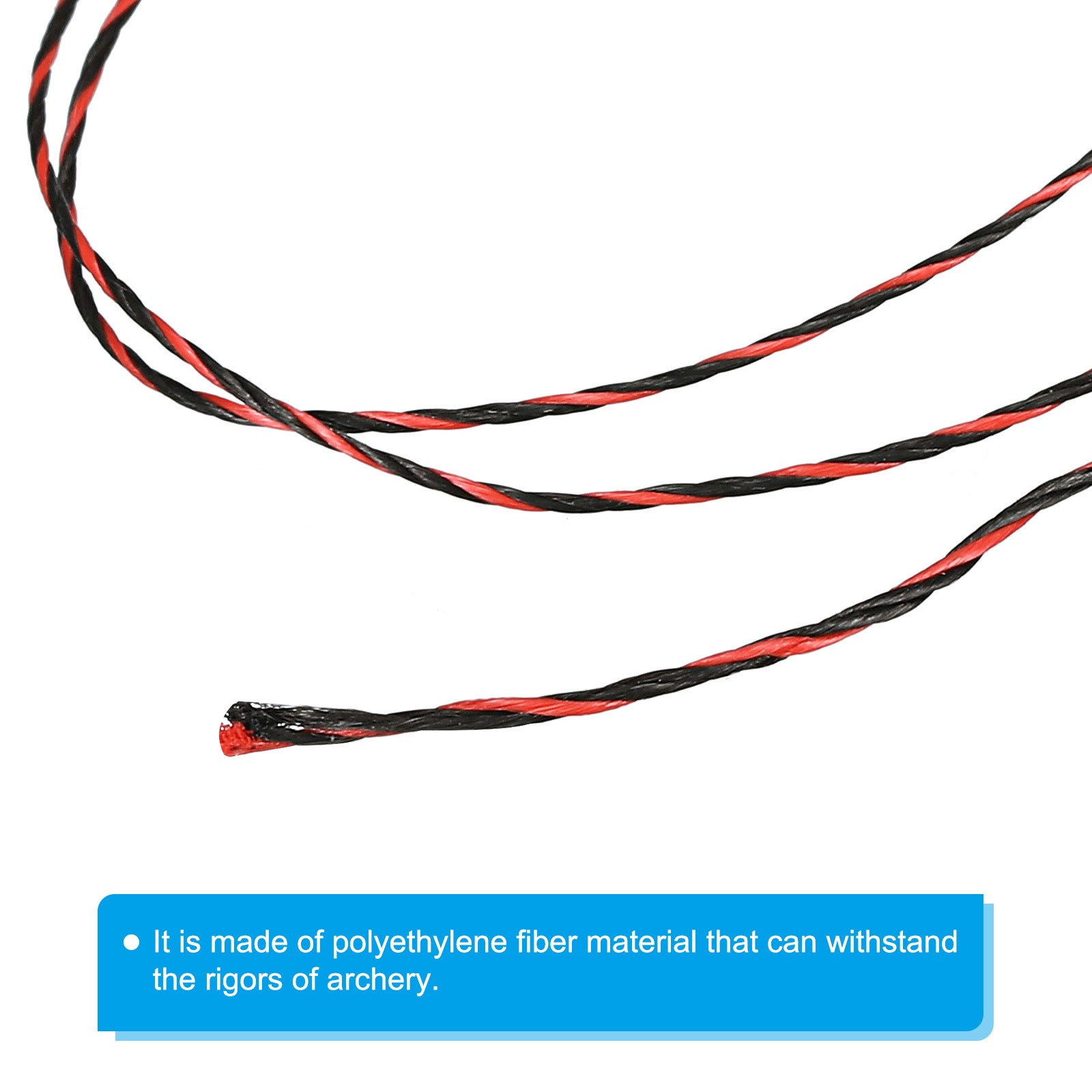 Archery Bow String Serving Thread, 0.02" Dia Bowstring Thread, Red/Black