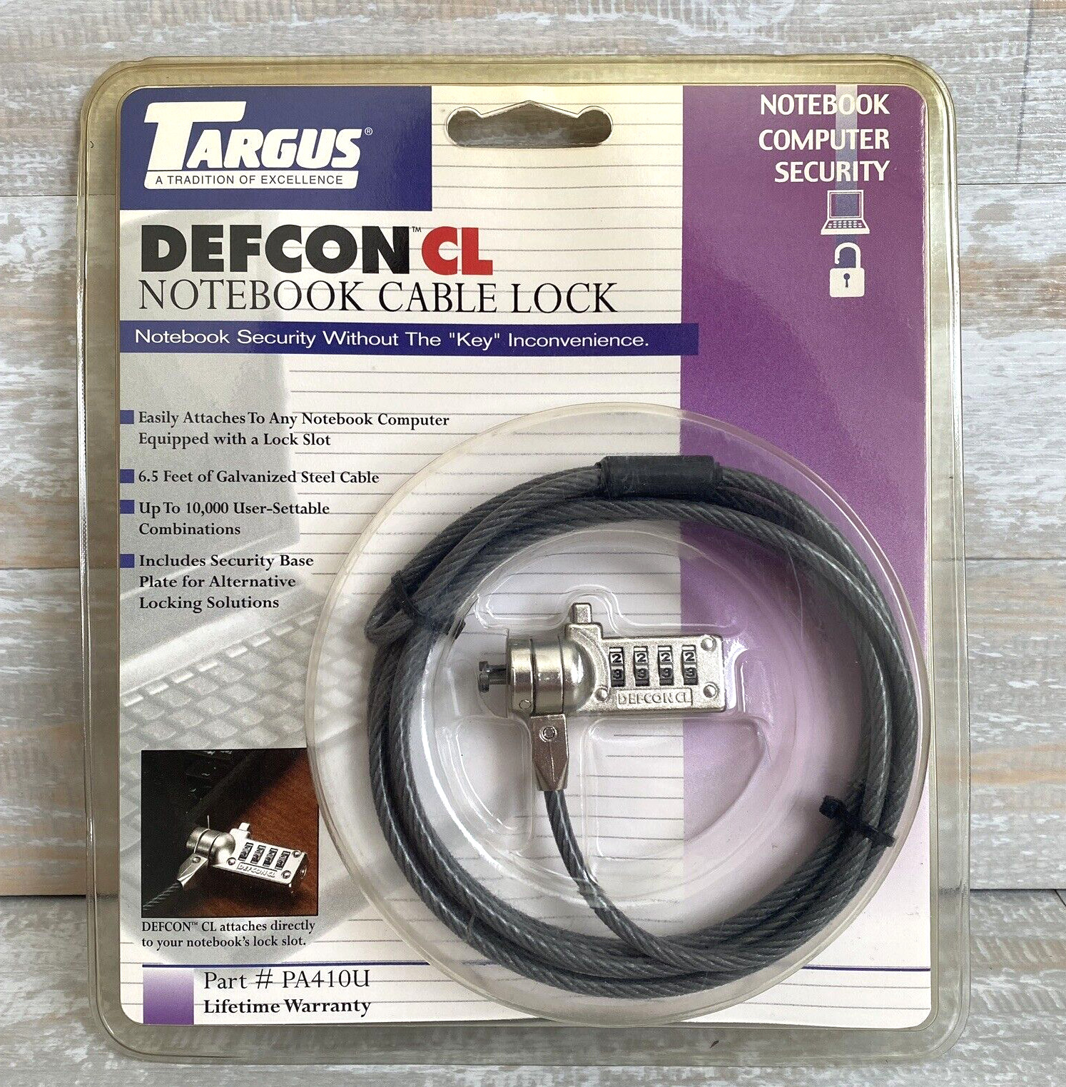 Targus Defcon CL 6.5' Notebook Laptop Cable Lock Laptop PC Desktop