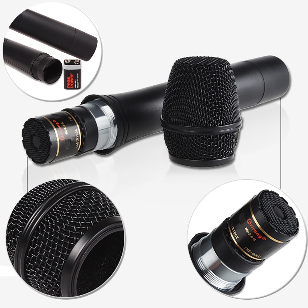 2PCS Professional VHF Wireless Microphone Handheld Mic System Karaoke W/Receiver