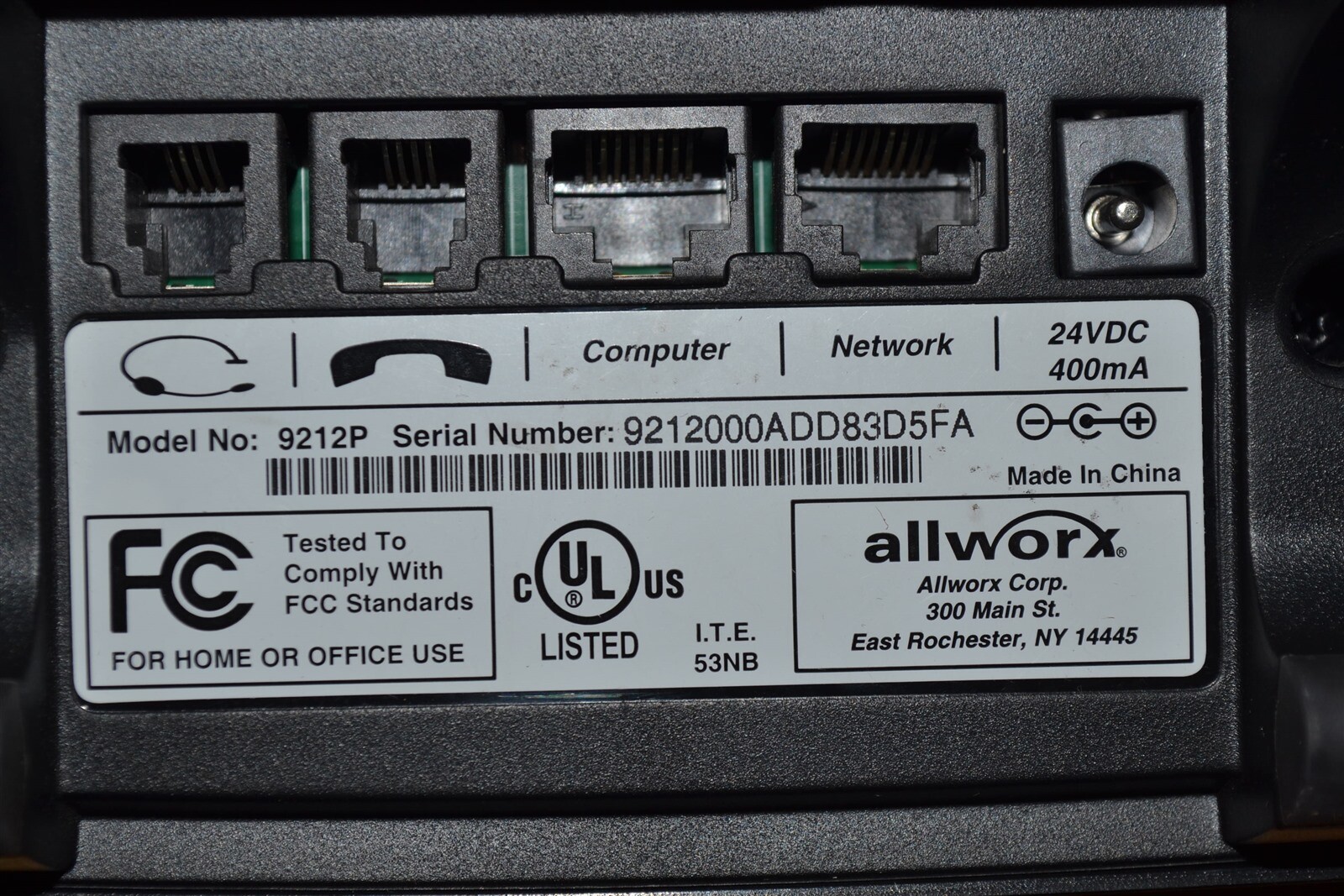 Allworx Paetec 9212P PoE Display Phone w/ Curly Cord, Ethernet Warranty