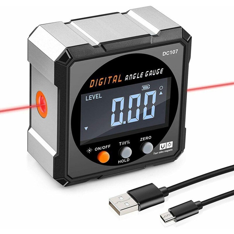 2 in 1 Laser Angle Gauge Level Box with Magnetic Base Digital Angle Finder
