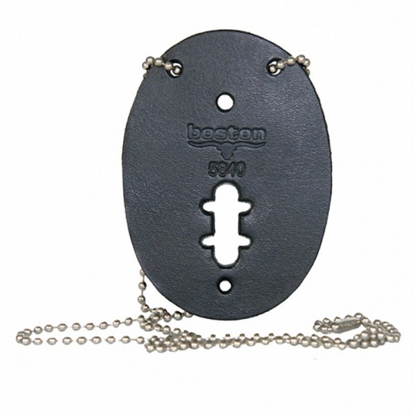 Model 5840C Oval Badge Holder w/ Clip Back, Black