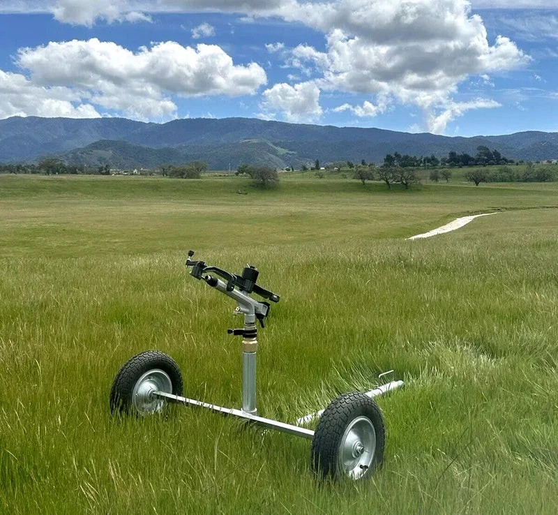 NEW 1.5" BIG YUZUAK IMPACT SPRINKLER &WHEELED CART PASTURE, ARENA, FARM 230 FEET