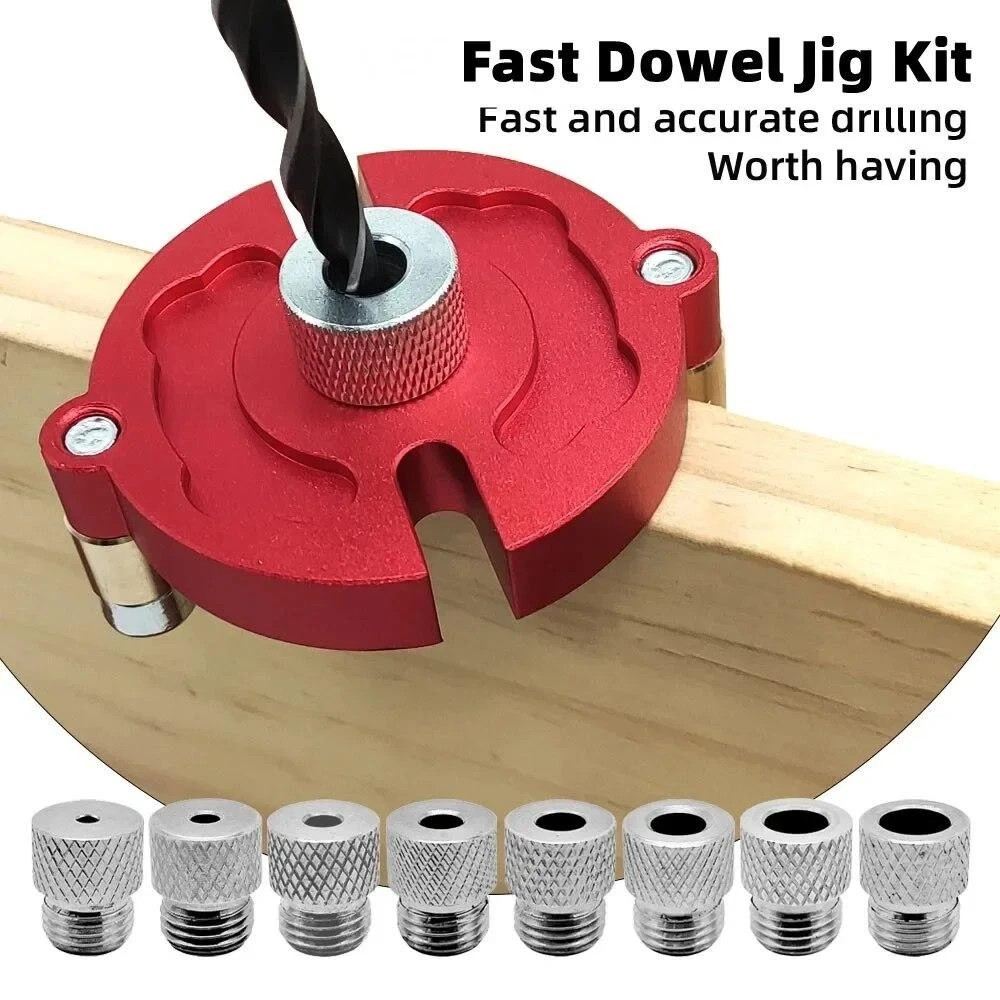 Self-Centering Dowel Jig 3-10mm Drill Guide Aluminum Woodworking Locator