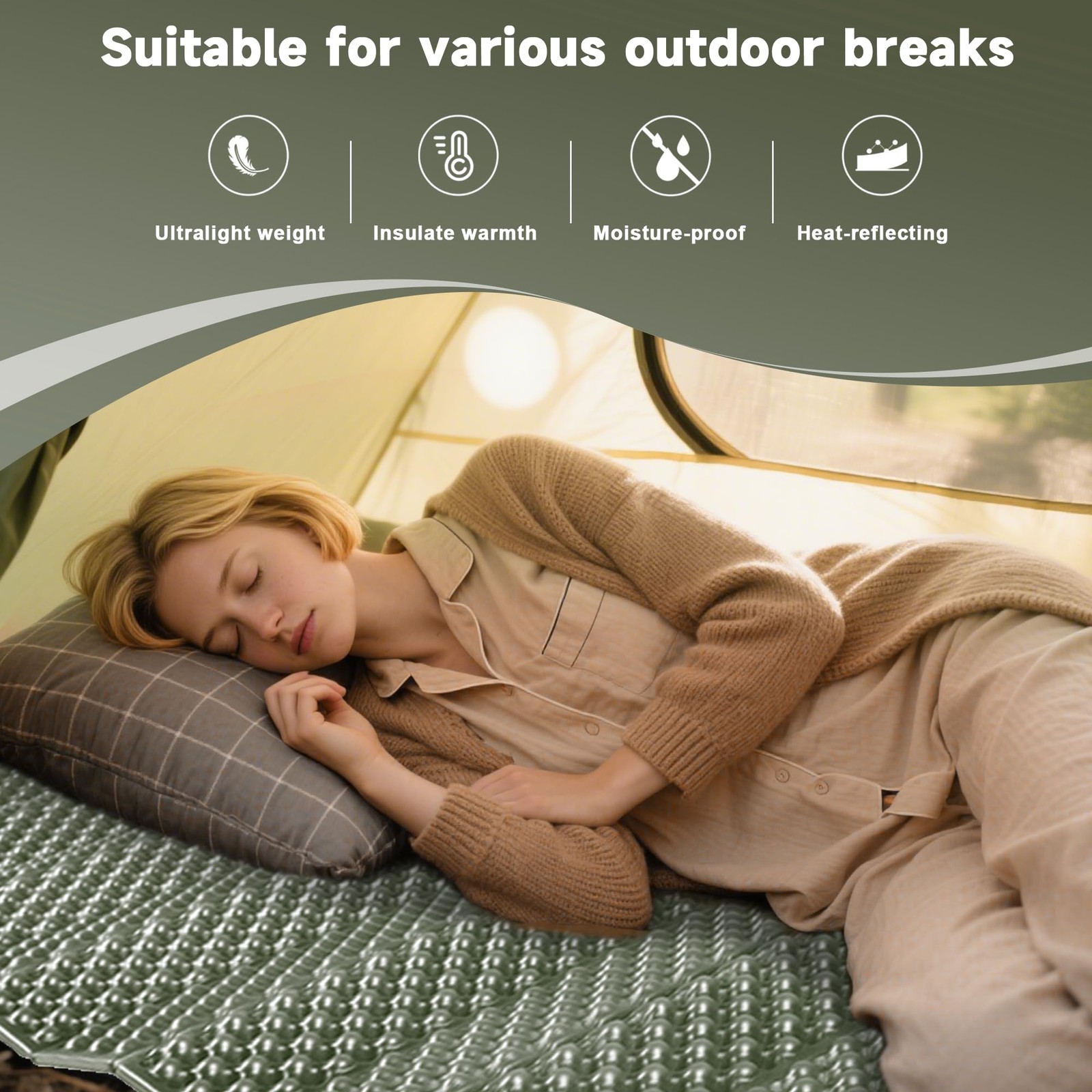 Ultralight Closed Cell Foam Sleeping Pad MoistureProof Folding Camp Mat