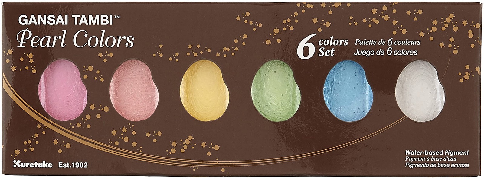 Gansai Tambi Pearl Colors Watercolor Paint Set 6 Count Pack of 1 Metallic