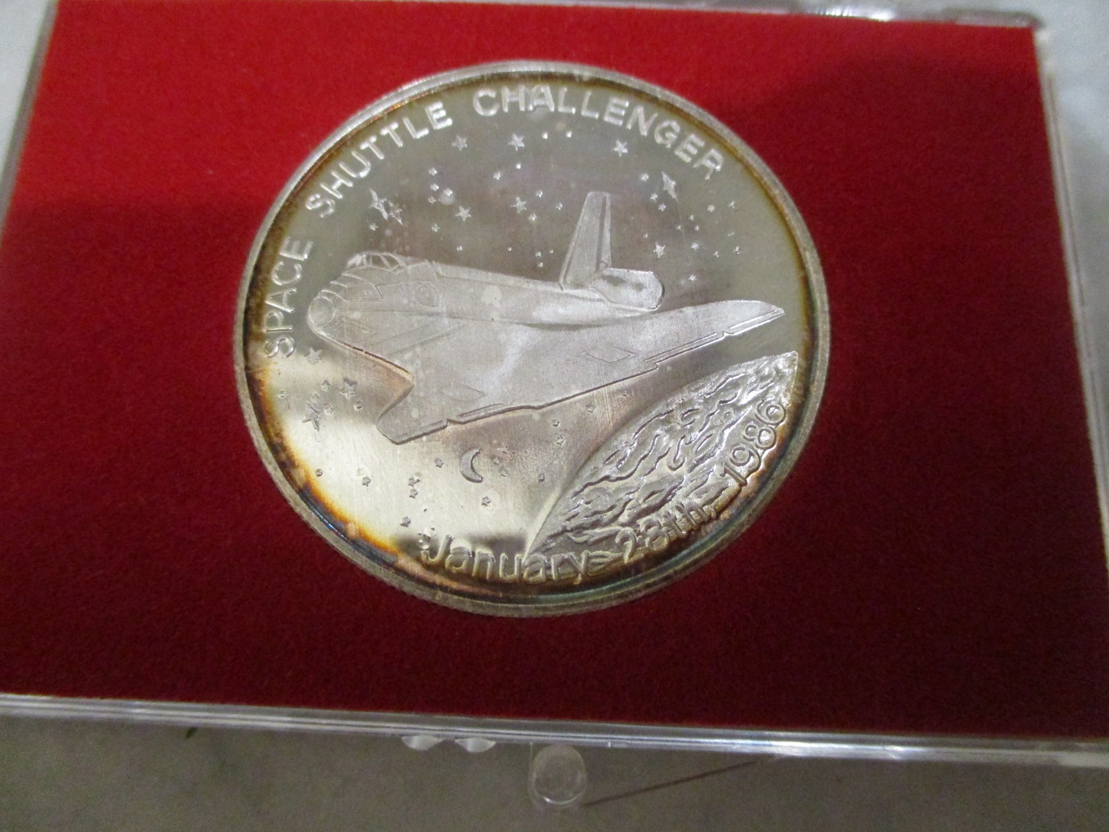 NASA SPACE SHUTTLE CHALLENGER SILVER COINS-2 IN MEMORY.999 +RETURN TO SPACE .925