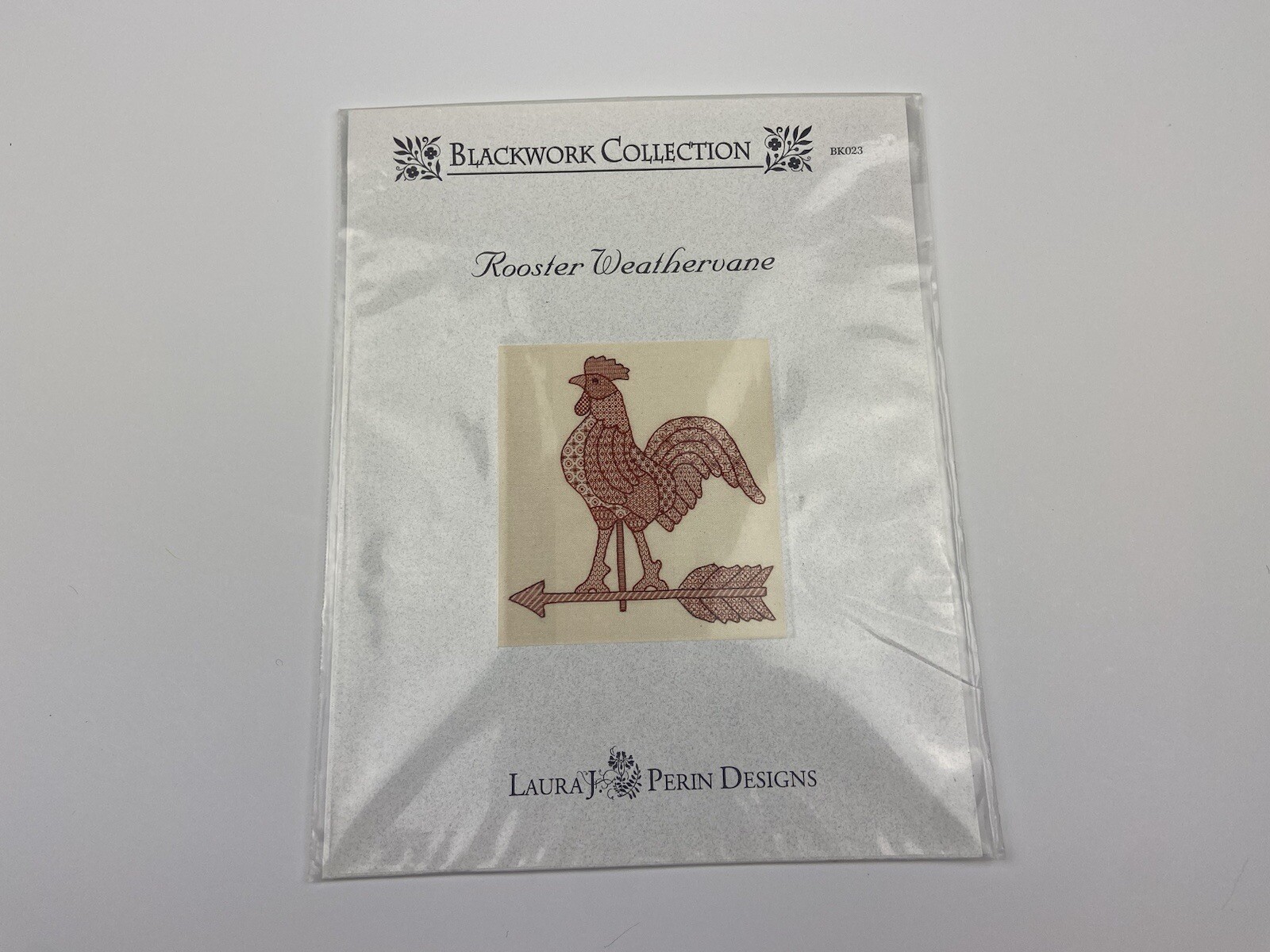 Laura J Perin Design Rooster Weathervane Needlepoint Pattern Red-work