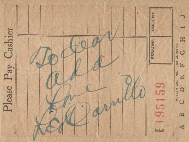 LEO "PANCHO" CARRILLO - AUTOGRAPH NOTE SIGNED
