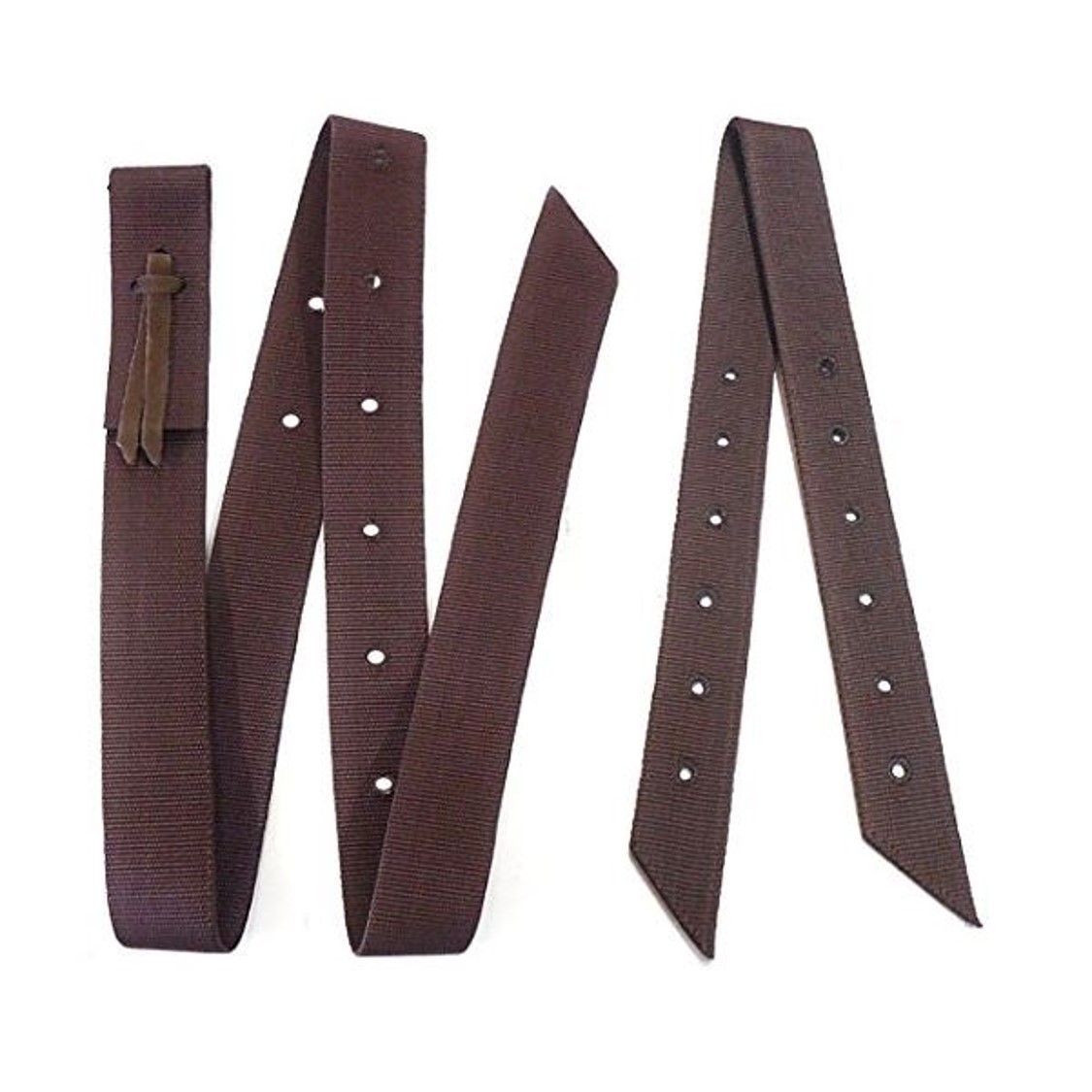 2 Piece Brown Nylon Cinch Strap Off Billet Saddle Set Double Ply Hill Leather CO