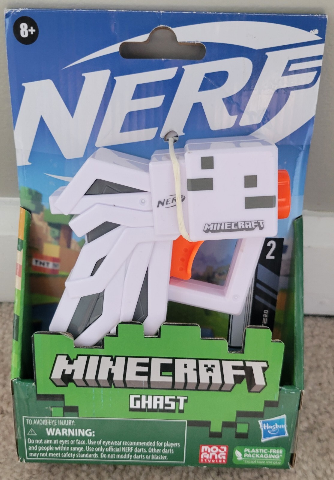 Nerf Minecraft Ghast Blaster With 2 Darts New