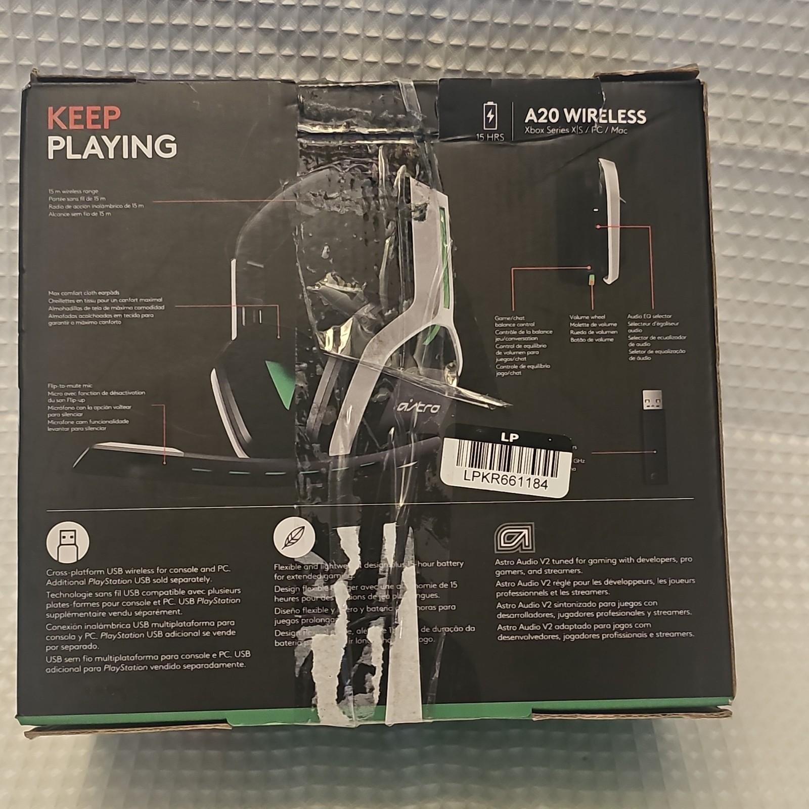 Astro A20 Wireless Gaming Headset Xbox Series X|S PC Mac USB Adapter Black