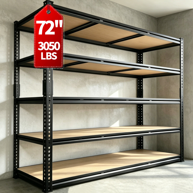 5-Tier Heavy Duty Metal Shelving Unit Garage Shelves Adjustable Utility Rack