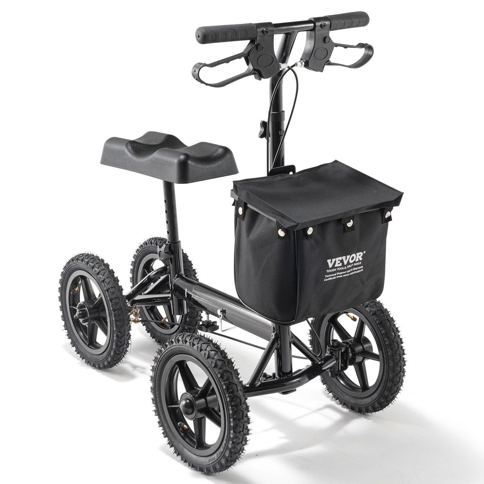 VEVOR Knee Scooter Aluminum Steerable Knee Walker Folding Recovery Scooter 350LB