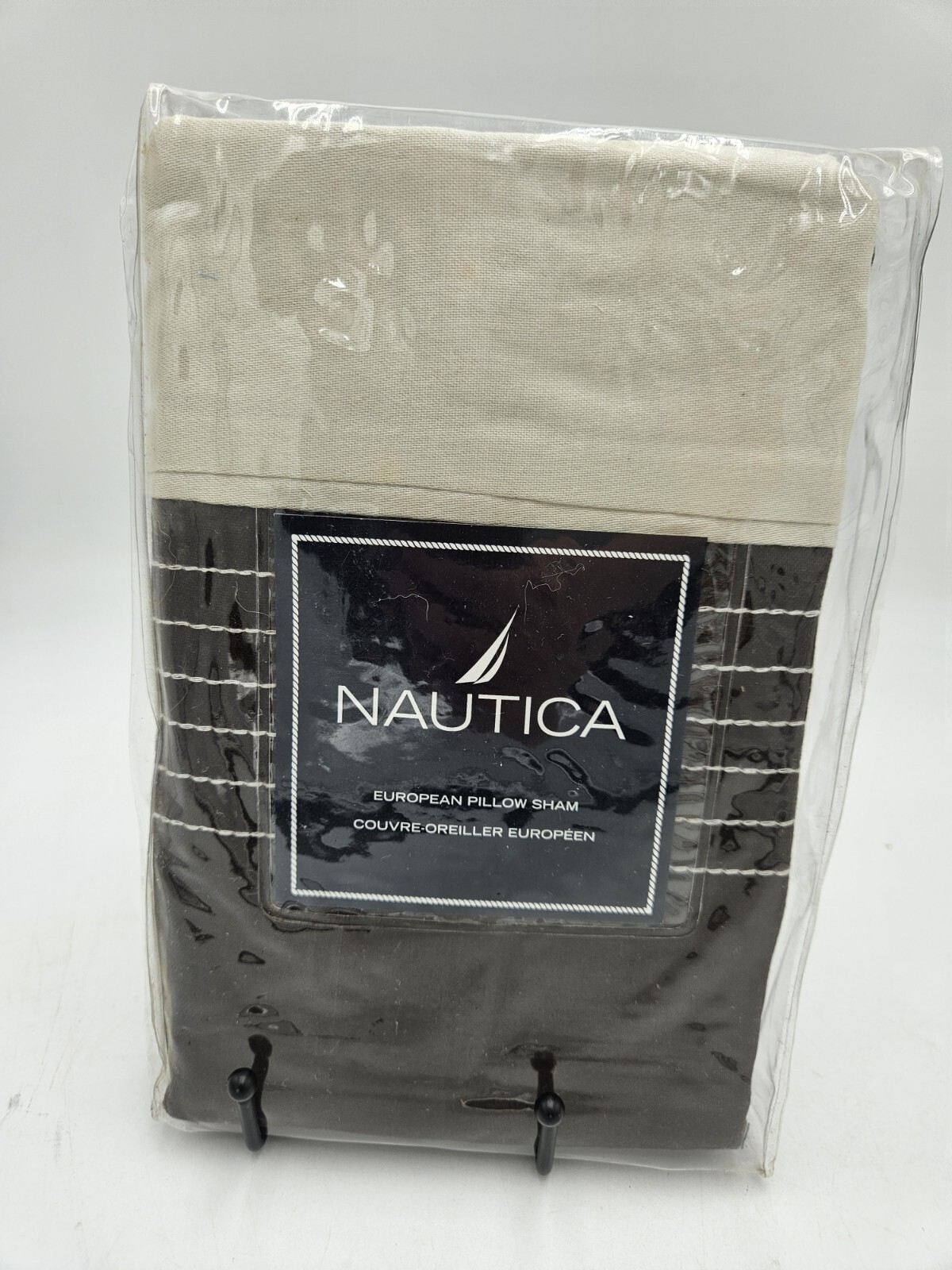 New Nautica "Cape Charles" Euro European Pillow Sham 100% Cotton Brown