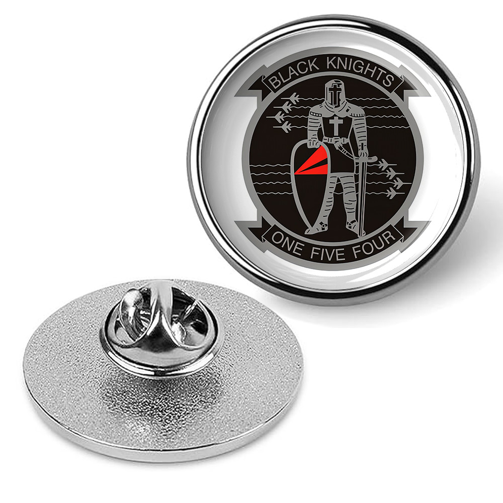 VF154 'Black Knights' Tie Tac, Hat Pin, Badge, Military Lapel Pins - Silver