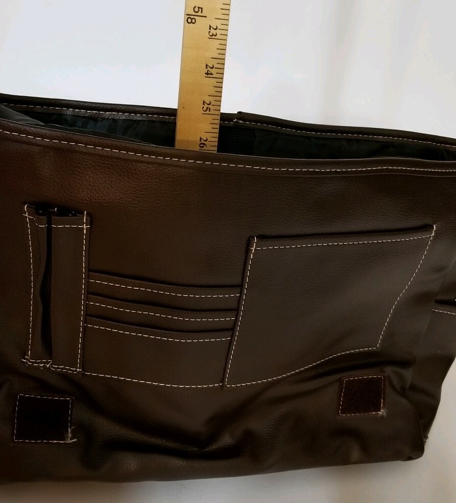 Vitronic UPS Computer Travel Messenger Brown Work Flap Closure Faux Material