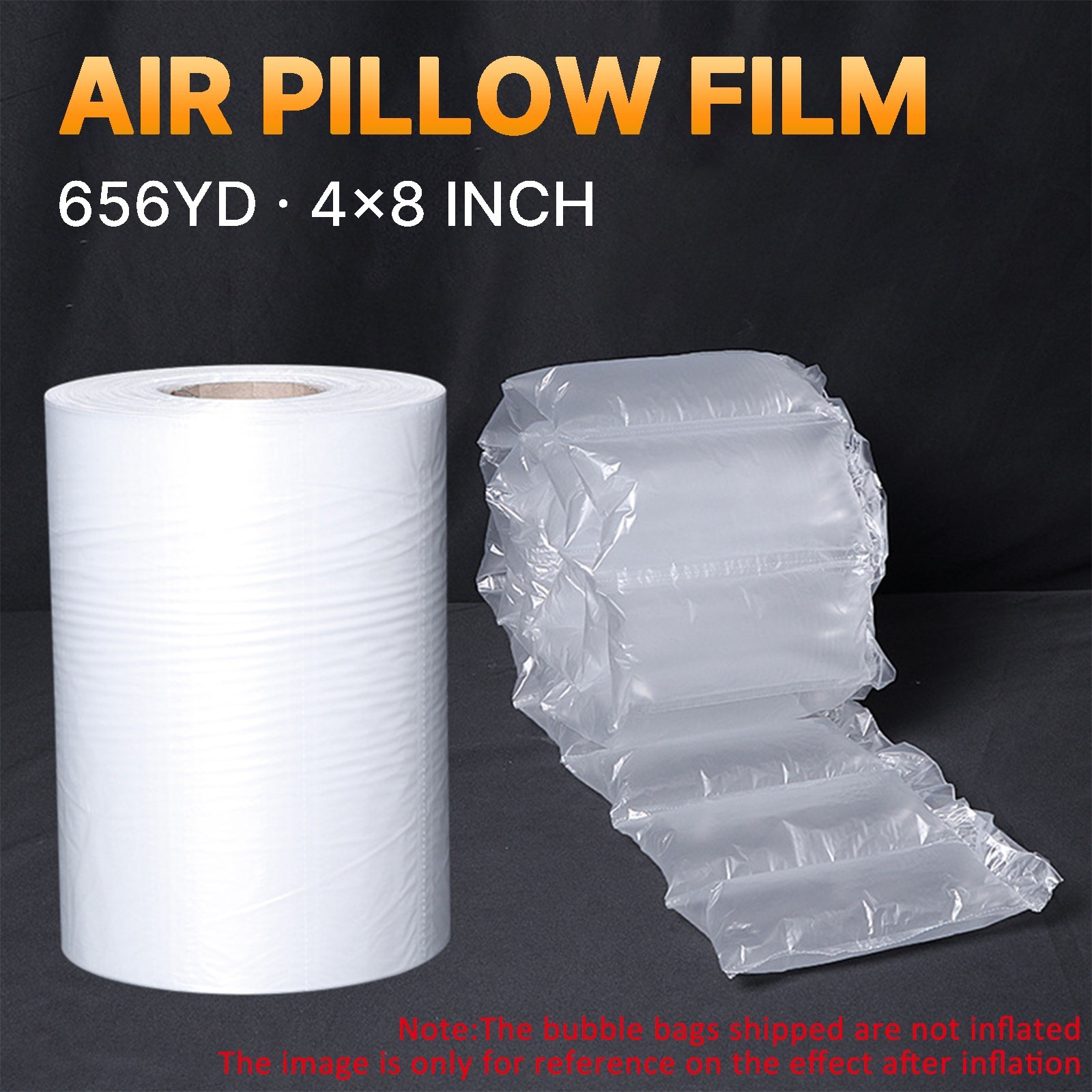 Inflatable Air Pillow Film 1968 ft x 4" x 8" Bubble Bags Cushioning Wrap Rolls