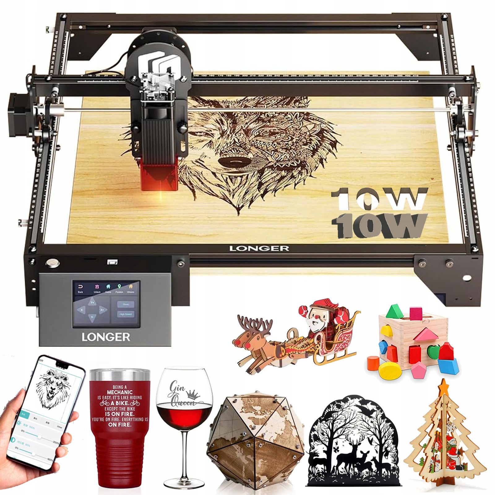 LONGER RAY5 10W 400*400mm DIY 60W 32bit Laser Engraver/Cutter 60W