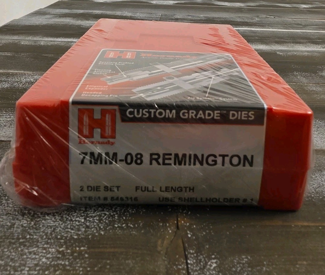 Hornady Custom Grade 2 Die Set 7MM-08 Remington Full Length #546316 New