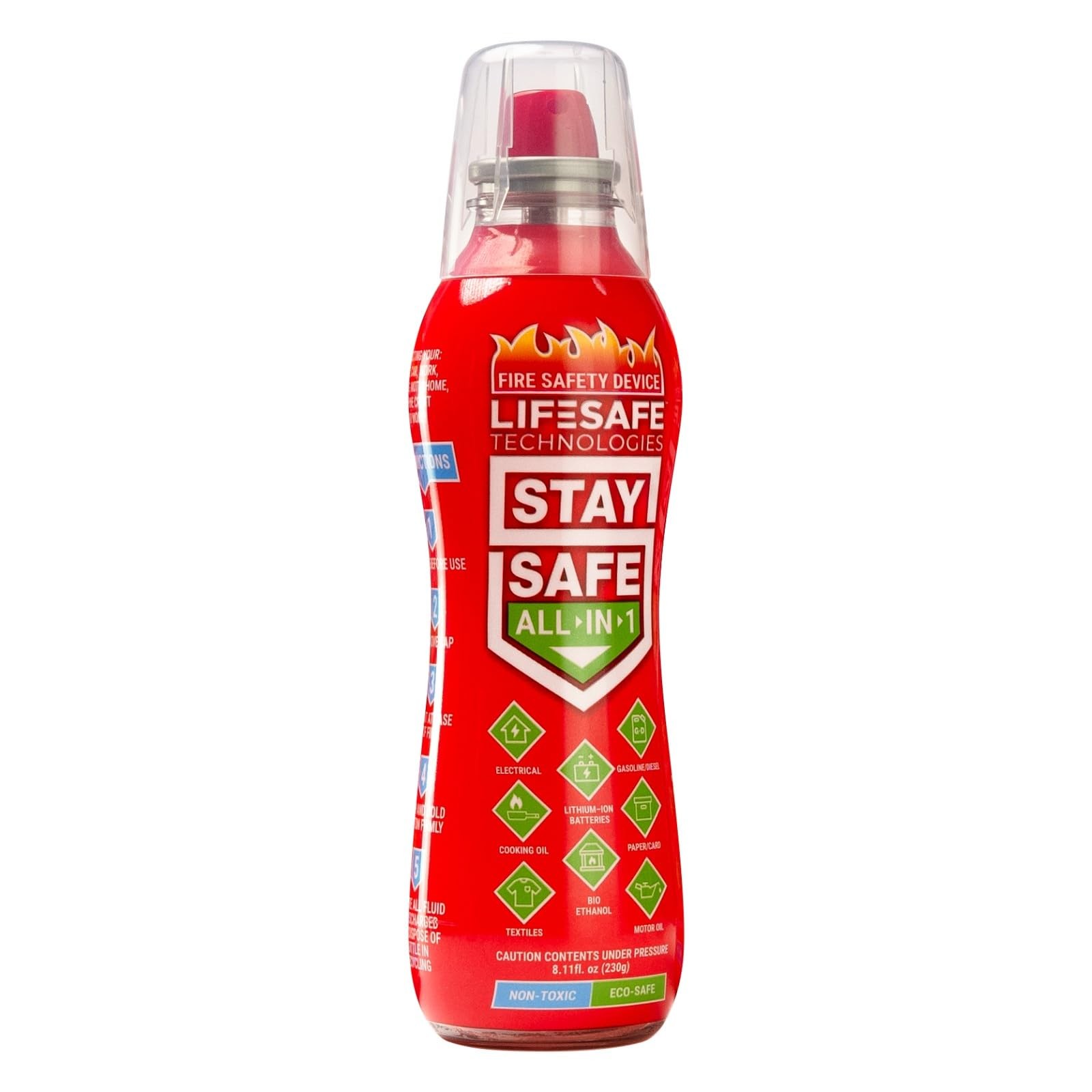 Multi-Purpose Fire Extinguisher for Lithium-Ion & Electrical Fires - Easy & Safe