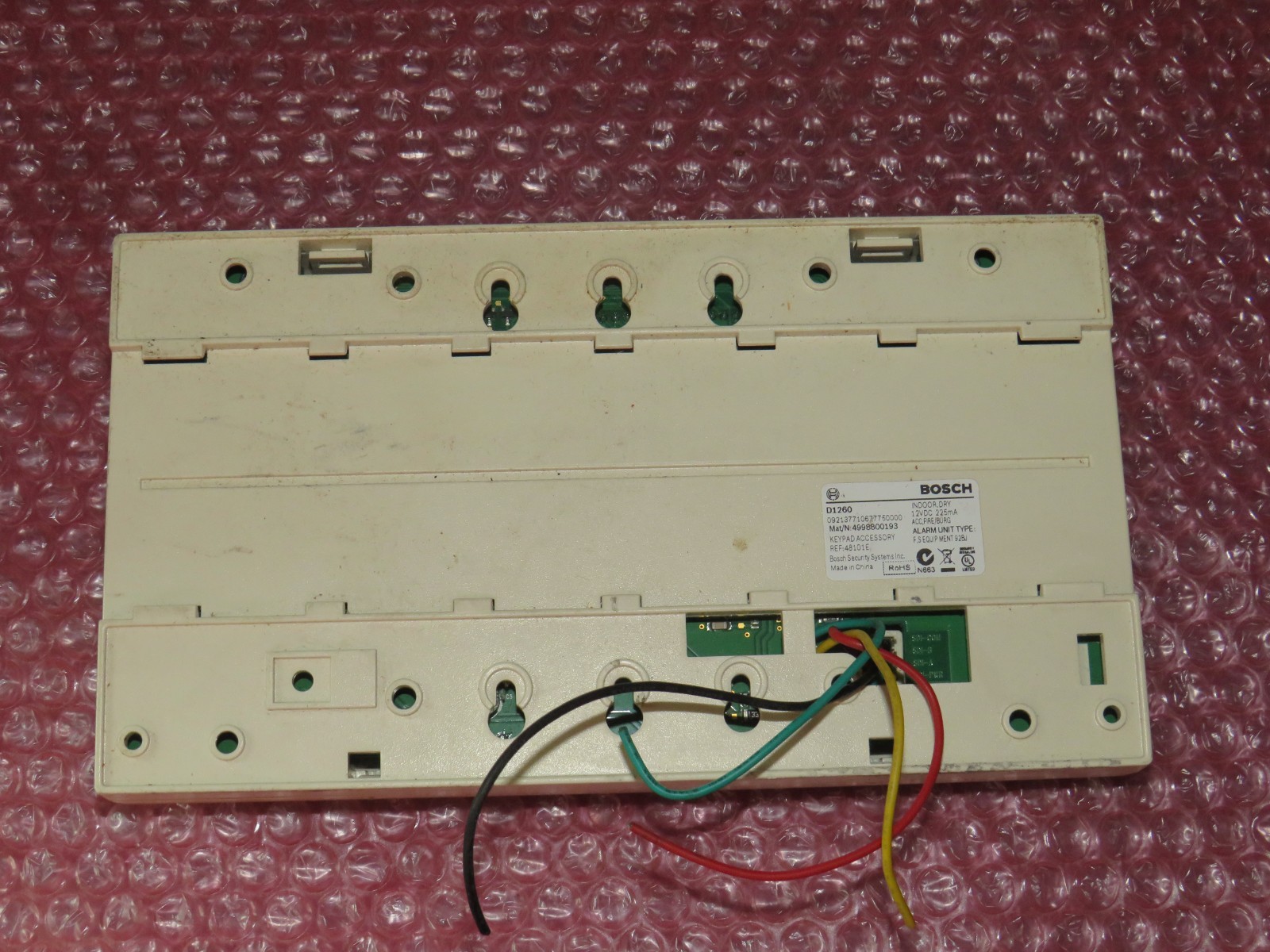 BOSCH D1260 SECURITY ALARM KEYPAD