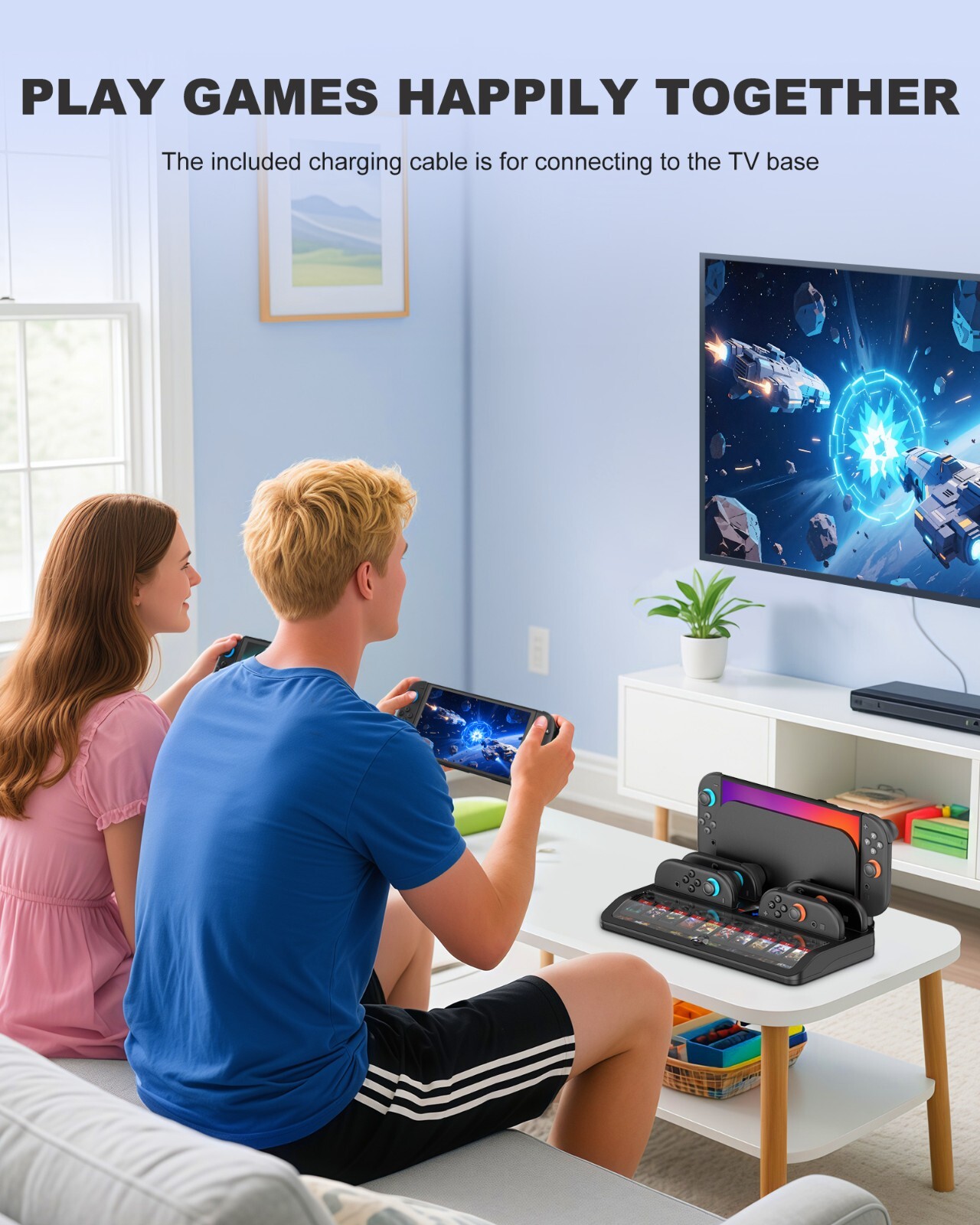 4-In-1 Fast Charging Dock Switch 2 Organizer Base Holds Switch 2 Dock