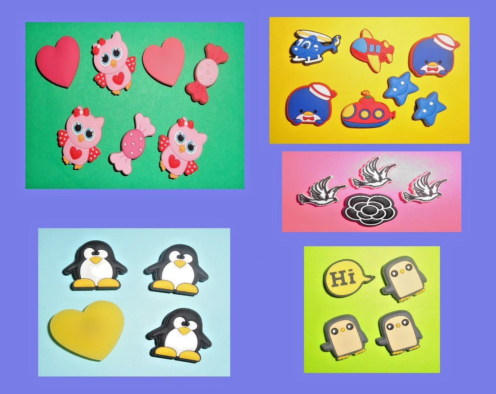 Owl Birds Penguins Shoe Charms Accessories Shoe Decorations