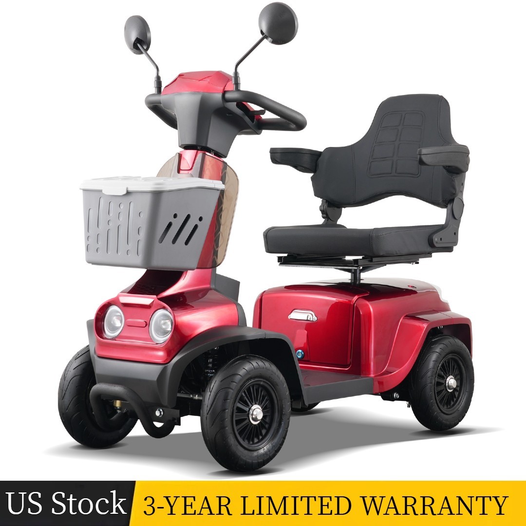 350W Heavy Duty 4-Wheel All Terrain Mobility Scooters for Seniors 8Mph 37Miles