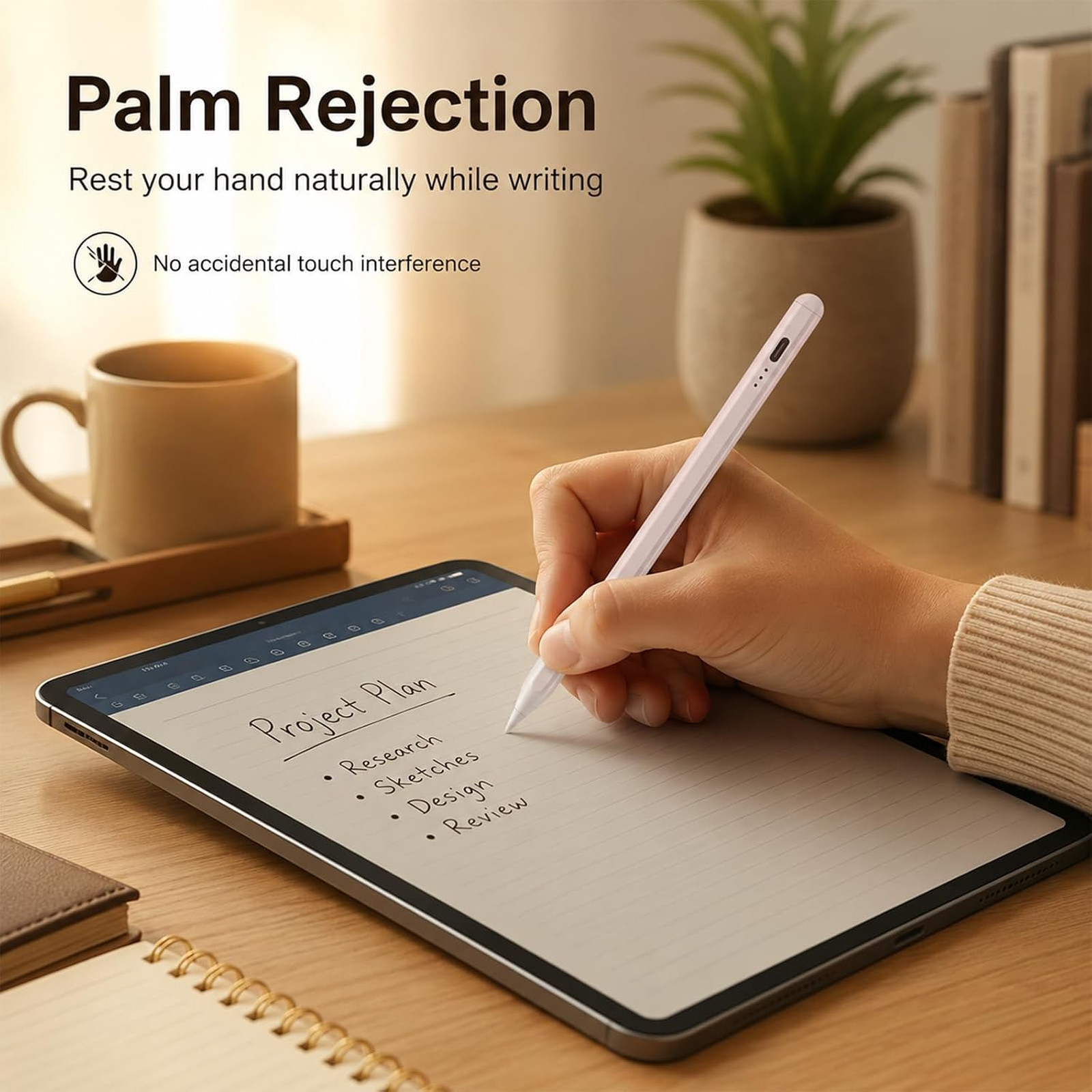 Rechargeable Stylus Pen for iOS Android Devices, Active Touchscreen Pencil for