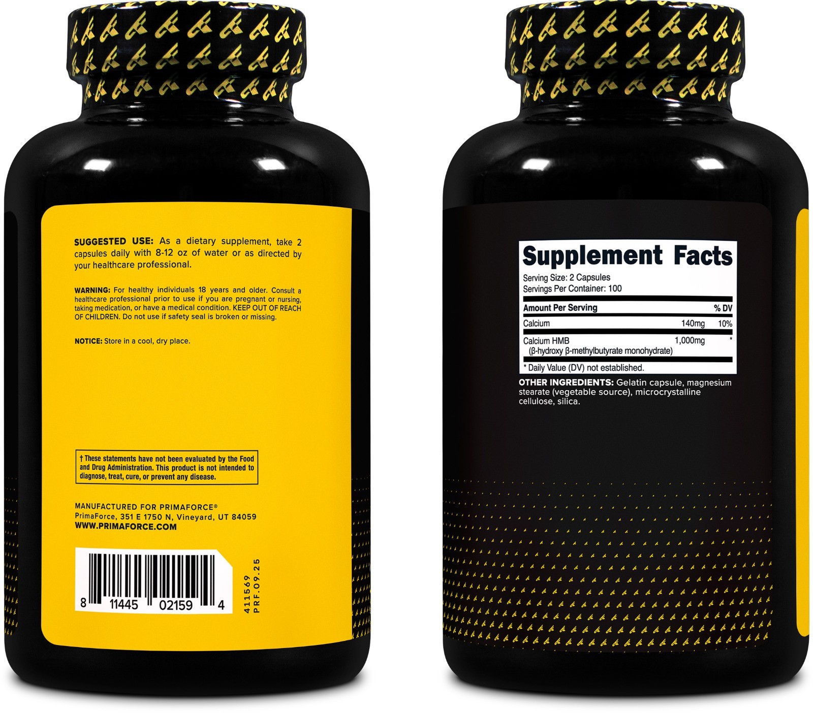 PrimaForce HMB Supplement (1,000mg) 200 Capsules - 100 Servings