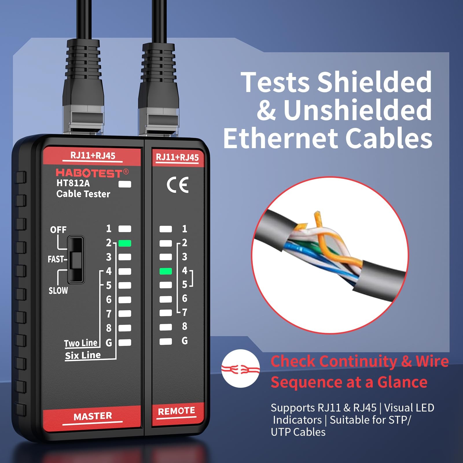 LAN Tester Network Cable Tester, RJ45 Network Tester for CAT5 CAT5E CAT6 CAT6...