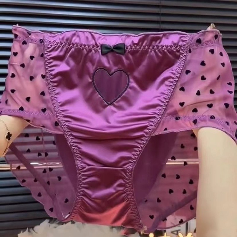 Sissy Mens Oversize Lady Panties Briefs Faux Satin Transparent Underpants Sexy