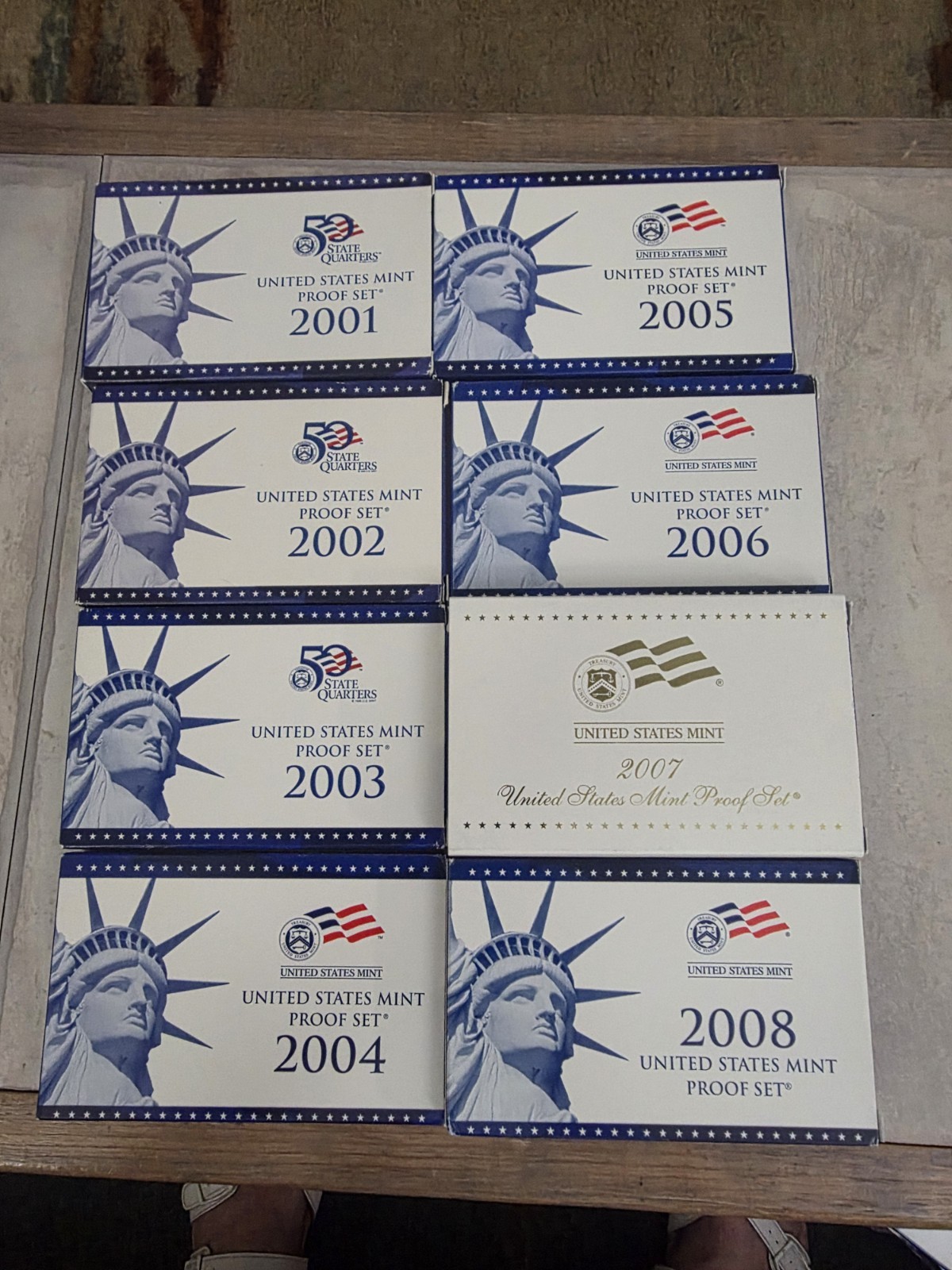 US MINT PROOF SETS - 2001-2008  - this is a lot of 8