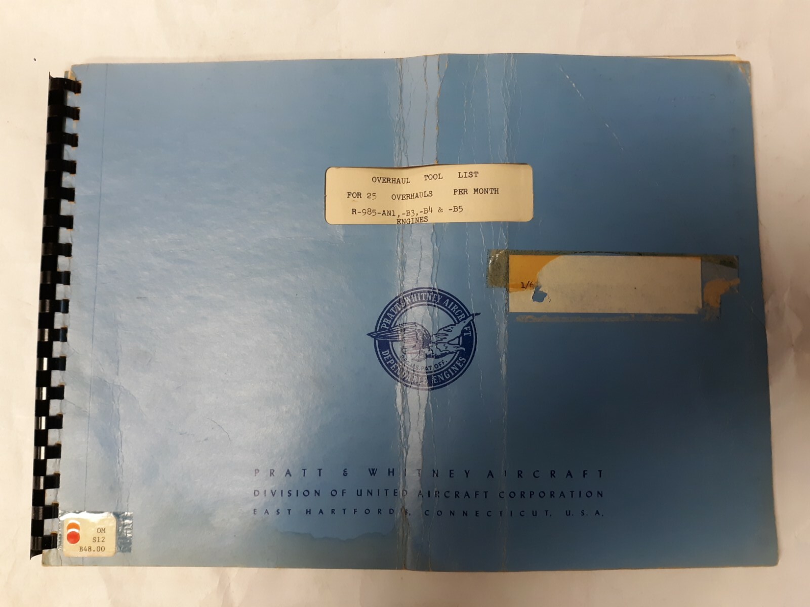 Pratt & Whitney R-985-AN-1-B3-B4-B5 Engines Overhaul Tool List Original