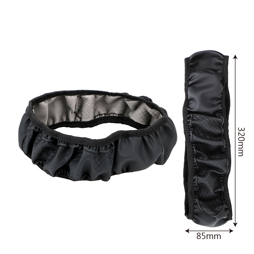Car Leather Steering Wheel Cover Good Grip Car Accessories For 15"/37-38CM Black
