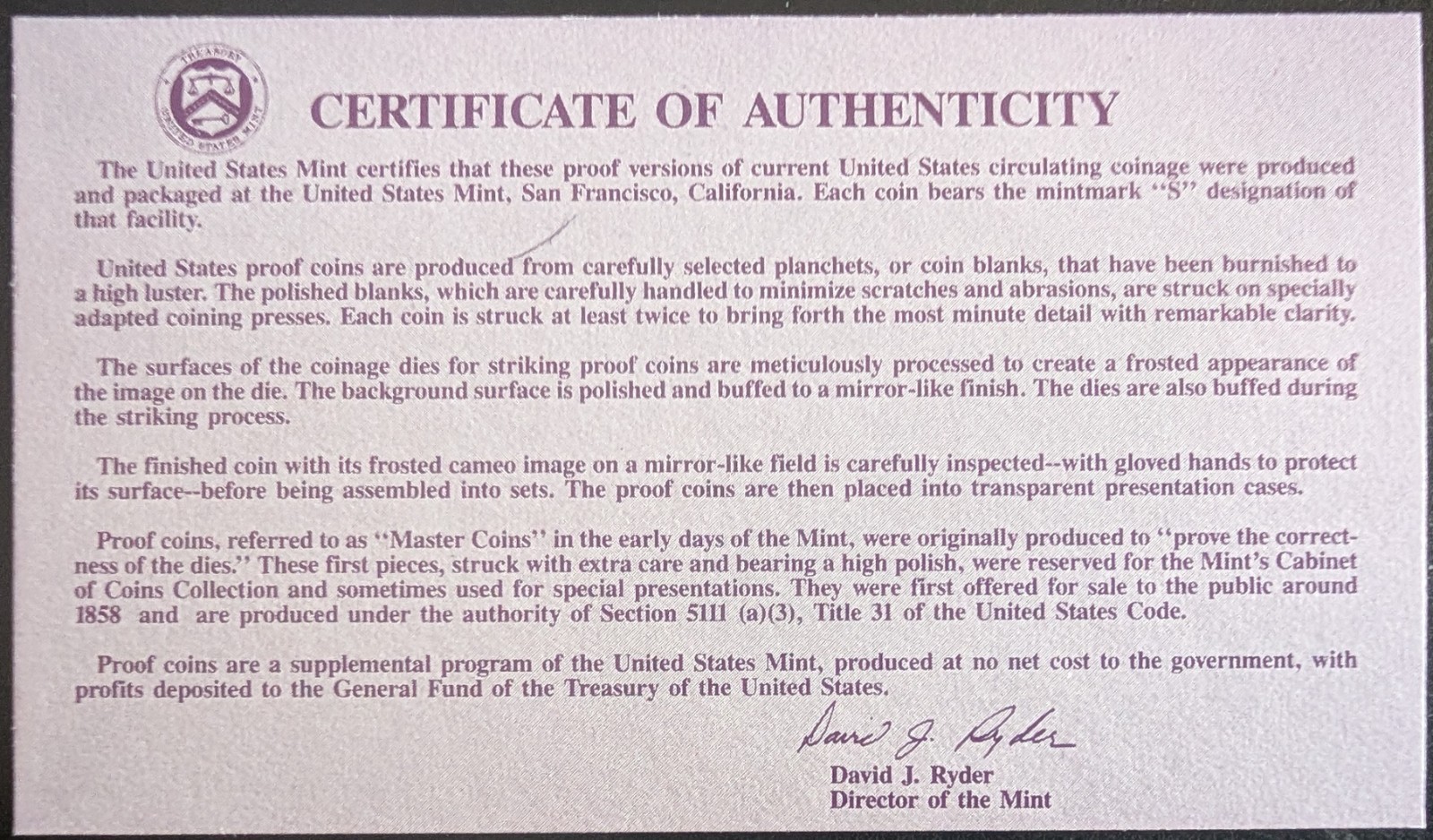 1993 Clad Proof Set U.S. Mint Original Government Packaging OGP
