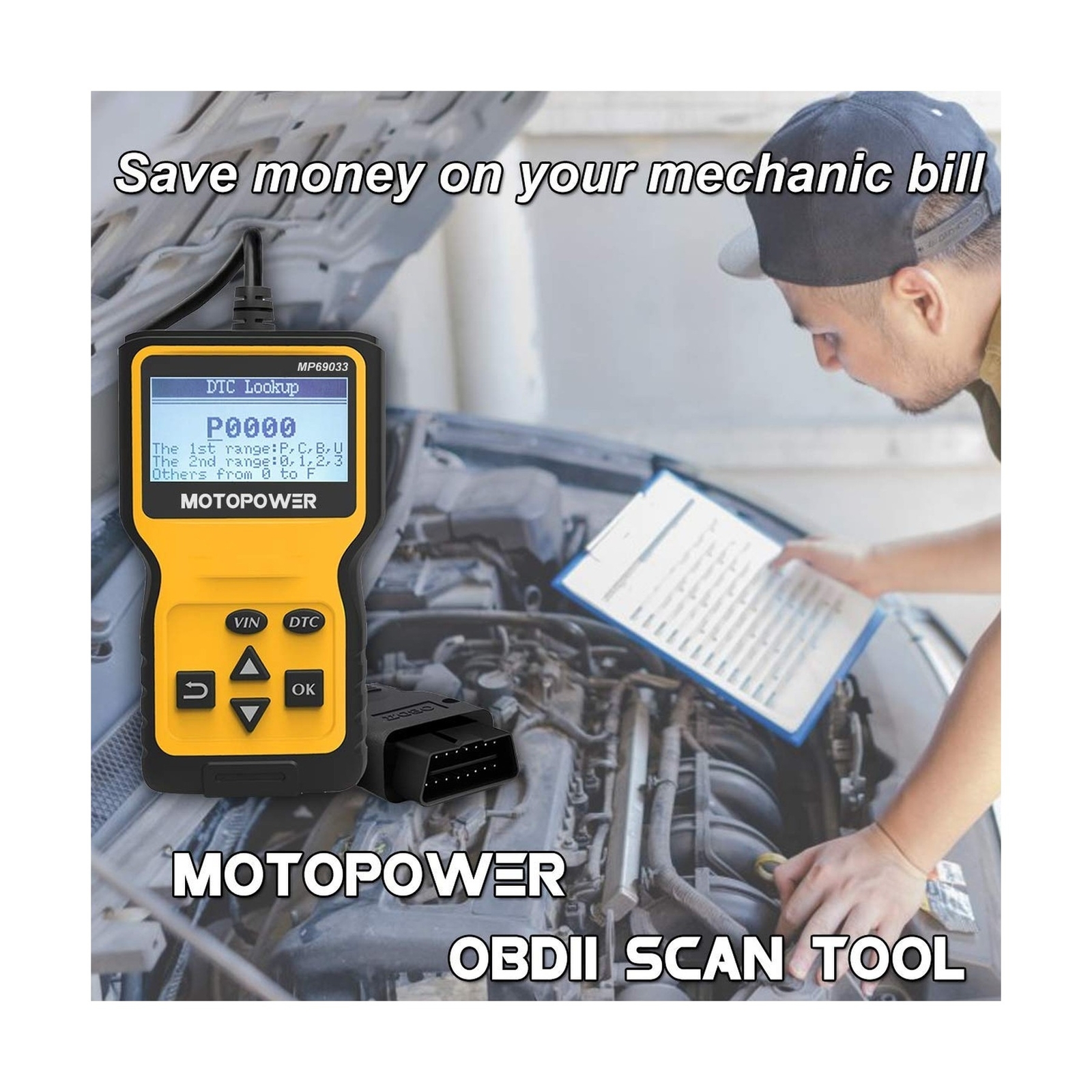 MOTOPOWER MP69033 Car OBD2 Scanner Code Reader Engine Fault Code Reader Scann...