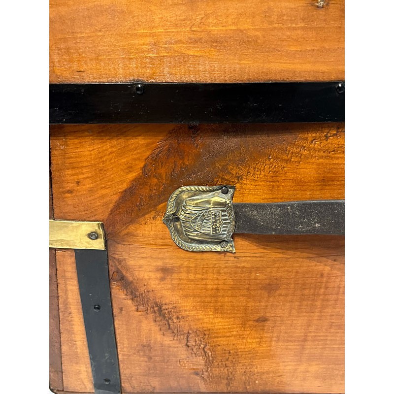 Jenny Lind Trunk Circa 1870 Brass Bound Refinished And Lined By Our Trunksmith