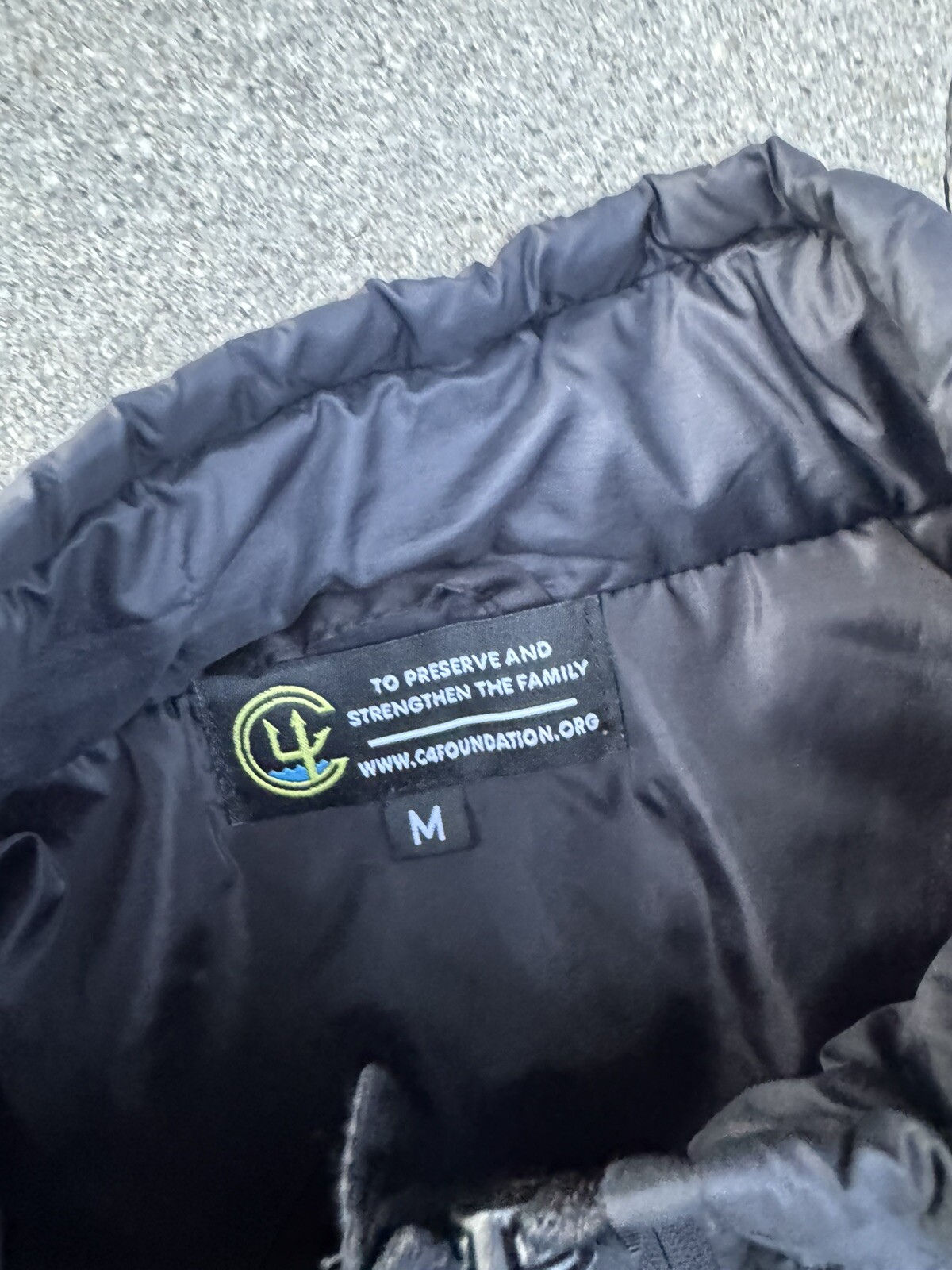 C4 Foundation SEAL Bone Shaka Black Puffer Jacket Medium
