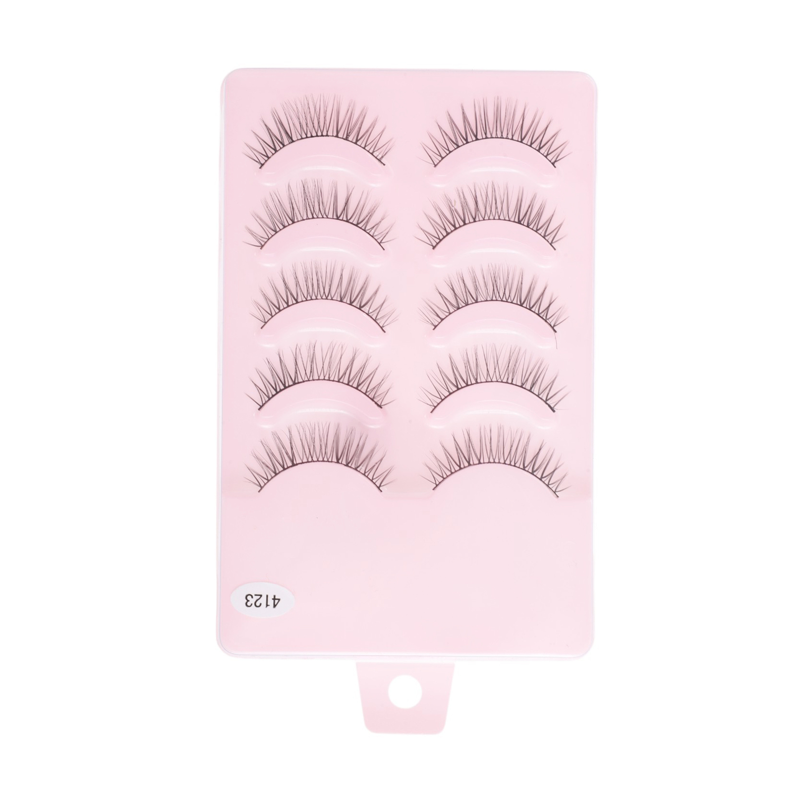 Natural False Eyelashes for Makeup Black 4123 5 Pair