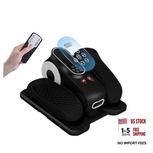 Under Desk Elliptical Machine, Leg Exerciser for Seniors with 12 Gear Black