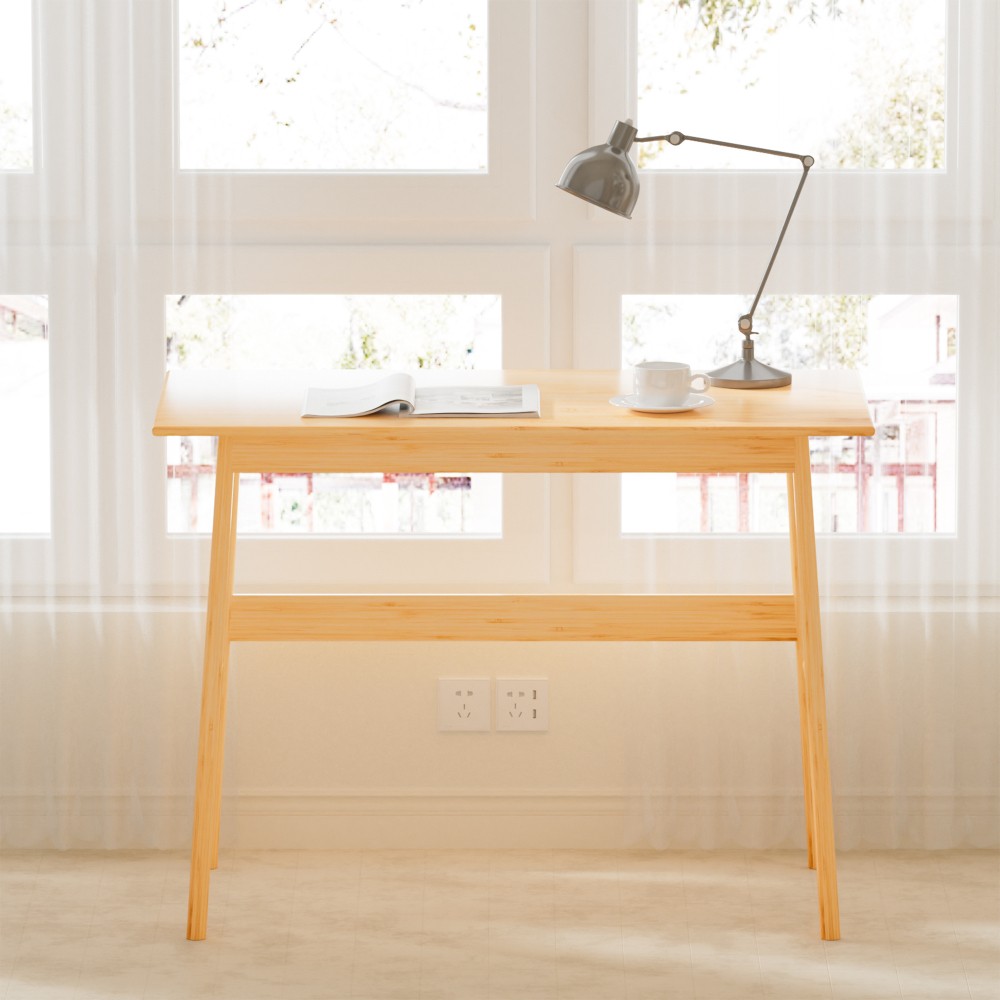 Modern Simple Work Desk Bamboo Writing Computer Desk for Gaming Desk Study Table